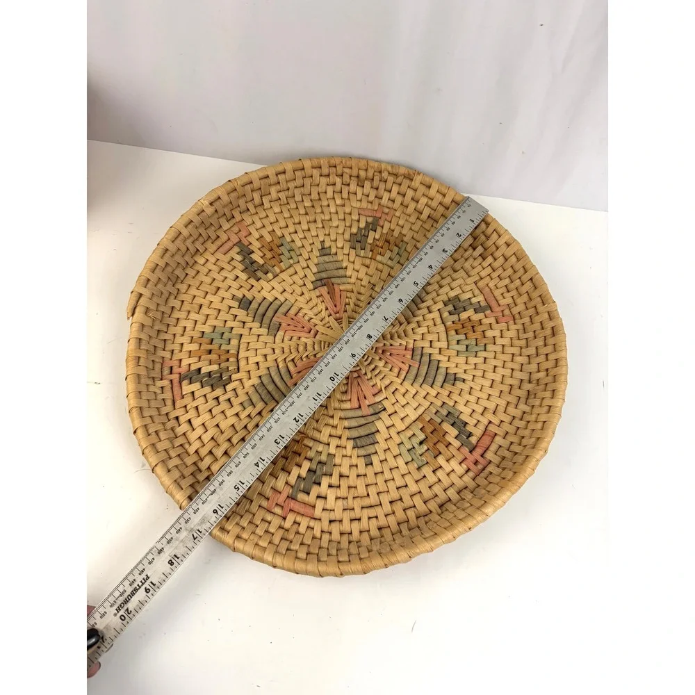 Vintage Southwestern Hand Woven Coil Basket Bowl‎ Native Style Wall Decor 16